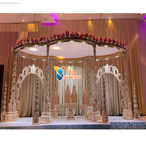 Mandap de Madera Perfecto para Bodas Indias en el Reino Unido, Hermoso Mandap con Tema de Bajirao Mastani, Último Modelo de Mandap Asiático para Bodas en Nueva York - Product Image 1