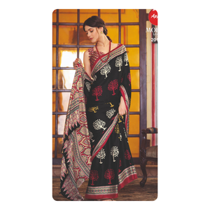 Sari de satén japonés para mujer con textura suave y acabado suave y tela brillante para fiestas y eventos culturales y celebraciones - Product Image 2