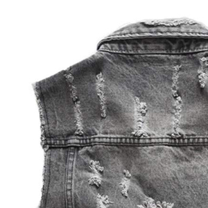 Gilet en denim de haute qualité personnalisé pour hommes vente en gros gilet en denim respirant pour hommes vêtements décontractés - Product Image 6