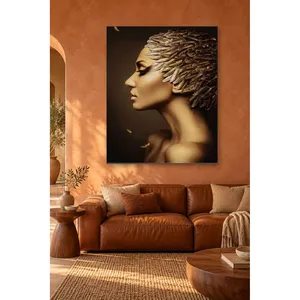 Impression sur toile Fida Golden Feather Hair Woman Profile - Product Image 3