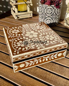Elegante joyero hecho a mano con incrustaciones de hueso y fregona, organizador de regalo elegante, caja de almacenamiento decorativa Premium Tradebyd - Product Image 1