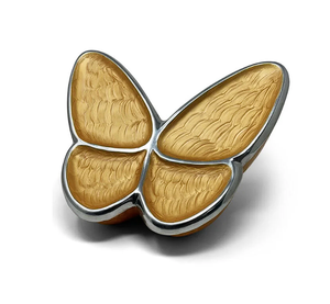 Handcrafted American Style Yellow Butterfly Design Durable Metal Cremation Urn for Adults India Origin <b>Funeral</b> <b>Supplies</b> - Product Image 2
