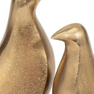 Sculpture de tigre blanc en aluminium plaqué or, artisanale de luxe, moderne, polie, pour la maison, le bureau, la réception, Zahid Exports - Product Image 1