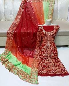 Broderie de fils complexes, travail Gota, matière acrylique, salwar kameez pour femmes, élégant, nouvelle saison, tenue de soirée, imprimé en relief en caoutchouc - Product Image 4