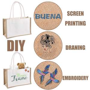 2024 sacs fourre-tout en toile de jute de conception personnalisée avec logo de nom fourre-tout à main de plage avec motif d'impression pour les cadeaux de fêtes - Product Image 2