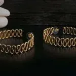 Geometric Hoop <b>Earrings</b> 18K <b>Gold</b> Plated <b>Earring</b> Wire Vintage Engagement Women's Everyday Wear SOUMYA CREATIONS - Product Image 2