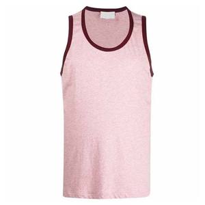 100% coton garniture contrastée Logo personnalisé débardeurs vêtements pour hommes grande taille pas cher prix été Fitness vêtements de sport hommes débardeurs - Product Image 1