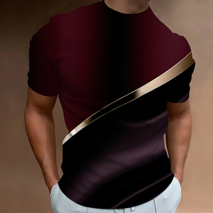 Vêtements de sport décontractés imprimés en ligne 3D pour hommes, t-shirts quotidiens à manches courtes, t-shirts surdimensionnés de créateur de rue à la mode, polyester/coton - Product Image 3