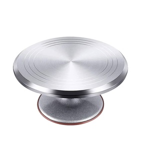 Vente en gros de support à gâteau en acier inoxydable 304 Décoration de table Plateau tournant de cuisine Présentoir à gâteau en aluminium - Product Image 1