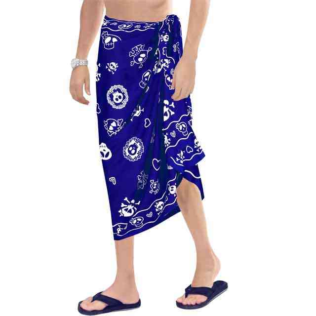 LA LEELA Donna Bikini Beach Sarong Wrap Maxi Cover up Blu, Tie Dye_93 Taglia Unica