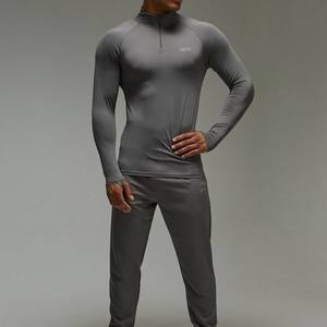 Wholesale Rate Premium Quality Custom <b>Men's</b> Solid Summer Sporty Activewear Lightweight Quarter <b>Zip</b> Jogger Tracksuit Breathable - Product Image 1