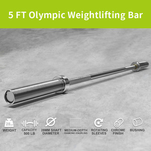 <span class=keywords><strong>Palestra</strong></span> a <span class=keywords><strong>casa</strong></span> pesi liberi bilanciere Powerlifting Bodybuilding cromo 5 'Bar - Product Image 5