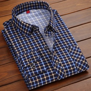 Chemises en flanelle polaire 100 % coton à manches longues pour hommes, personnalisées, de haute qualité, respirantes, pour l'été, le travail, l'extérieur et l'usine - Product Image 1