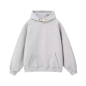 480g <b>American</b> Button <b>Hoodie</b> Men Fashion Brand Heavy Oversize Loose Solid Color All-in-one <b>Hoodie</b> Coat - Product Image 1