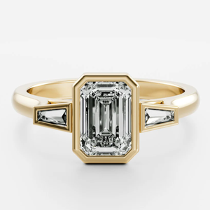 Dernière conception de bague de fiançailles en forme d'émeraude avec diamant de laboratoire certifié IGI bague en diamant de laboratoire en or massif 14K pour les femmes de l'Inde - Product Image 3