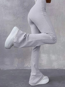 กางเกงผ้ายีนส์เอวสูงระบายอากาศได้ดีน้ำหนักเบาสำหรับผู้หญิงกางเกงขาบานเอวสูงแบบบางกางเกงลำลองผ้าไอซ์ซิลค์เย็น - Product Image 5