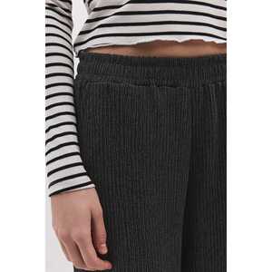 Pantalon décontracté texturé pour femme, respirant, tissé, taille haute, imprimé, fermeture élastique, jambe large, XS, imprimé coloré d'été - Product Image 4