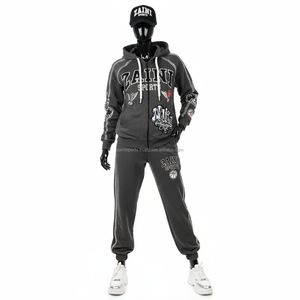 Chándal de lana Premium para mujer, 330 GSM, mezcla de poliéster y algodón suave, Color Gris Carbón, chándales con estampado de logotipo personalizado de talla grande - Product Image 1