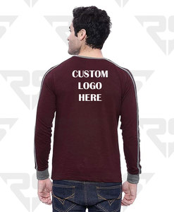 T-shirt élégant à manches longues en coton pour hommes T-shirts à manches longues avec logo et design personnalisés par OEM - Product Image 5