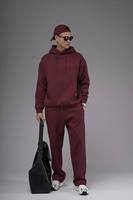 Chándal de gran tamaño de primavera para hombre, conjunto de pantalones de chándal con capucha, ropa informal holgada, patrón de dibujos animados, transpirable, respetuoso con el medio ambiente