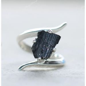 Aigue-marine naturelle pierre brute cadeau de naissance bague femmes filles bijoux en argent Sterling 925 argent fin en vrac bijoux en gros fête - Product Image 2