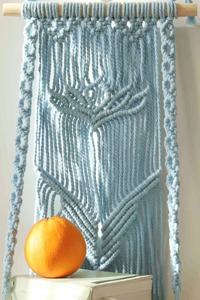 ที่แขวนผนังสีน้ำเงินมาเรียพร้อมกระดานไม้สำหรับจัดเก็บและจัดแสดงของตกแต่งสไตล์โบฮีเมียนห้องนอนบ้านและพื้นที่ทางเข้า - Product Image 4