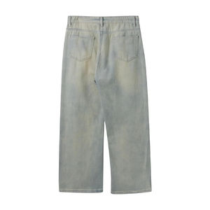 Jeans amples personnalisés de qualité supérieure, délavés à l'acide, style baggy, à jambes larges, déchirés au laser, pour hommes - Product Image 5