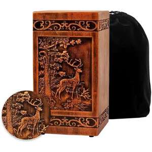 Urnas de madera para cenizas humanas o urnas de madera grabadas para urnas para adultos con suministros funerarios terminados de la mejor calidad de la India - Product Image 6
