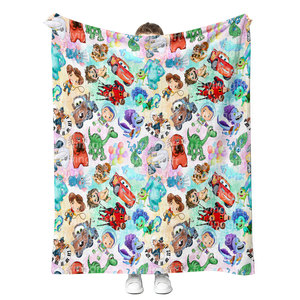 Venta al por mayor de fábrica manta de dibujos animados OEM personalizado 100% poliéster invierno cálido suave sofá mantas de franela - Product Image 1