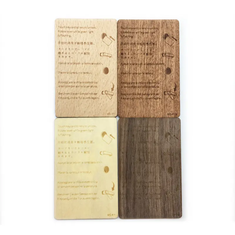 100% Recyclable Eco Friendly Wood Hotel Key Card With Chip Wood Veneer Business Cards