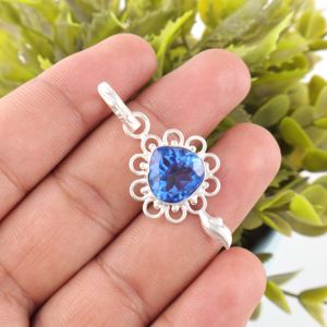 Collier pendentif en argent sterling 925 avec magnifique tanzanite en forme de cœur de 18 carats, idéal pour les occasions spéciales et les fêtes, un cadeau raffiné, vente chaude - Product Image 3