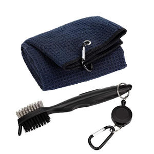 Prix d'usine en gros nouveau design personnalisé de serviettes de golf gaufrées en microfibre tissage gaufré avec crochet magnétique - Product Image 3