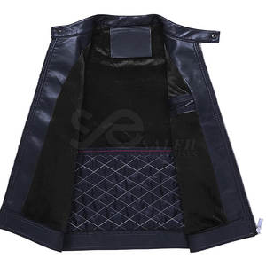 2023 meilleure vente haute rue Style hommes peau de vache veste en cuir manches longues respirant coupe-vent imperméable de haute qualité - Product Image 4