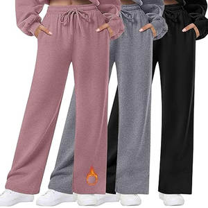 Pantalones Deportivos de Mujer con Forro Polar, Pierna Recta, Térmicos, Holgados, con Bolsillos, Cintura Alta Elástica, Joggers para Mujer - Product Image 1