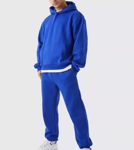 Sergé vente en gros hommes bleu Royal survêtement doux coton polaire personnalisé imprimé respirant 2 1 conception hiver OEM Service côté - Product Image 1