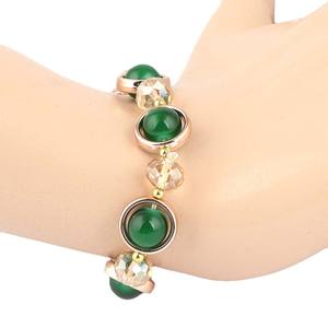 สร้อยข้อมือหินสำหรับผู้หญิง - สีเขียว - Product Image 2