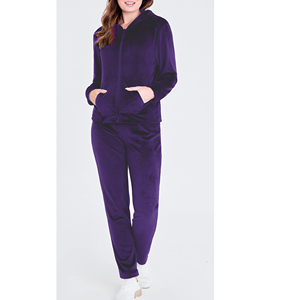 Ropa al aire libre de terciopelo, precio barato, conjuntos personalizados, chándal reflectante para mujer, logotipo personalizado, terciopelo con Pantalón de terciopelo - Product Image 3