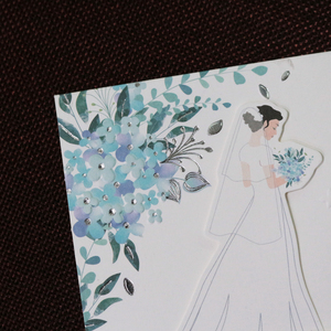 Invitation de mariage coulissante de luxe avec texte personnalisable et illustration artistique de couple - Product Image 6