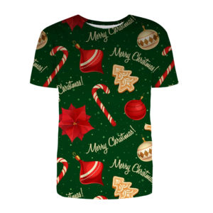 <b>Men's</b> Casual <b>Christmas</b> <b>T</b>-<b>Shirt</b> 100% Cotton Knitted Fashion Design for the Holiday Season - Product Image 1