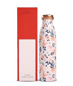 Bouteille d'eau en cuivre élégante pour une hydratation quotidienne, étanche, sans BPA, bouteilles en cuivre conscientes de la santé approuvées par l'Ayurveda - Product Image 1