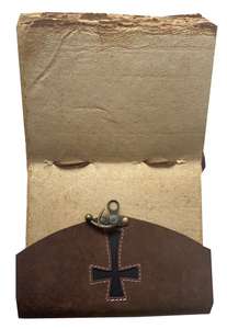 Journal en cuir rustique Jésus Croix chrétienne Fait à la main Papier écologique Cadeau religieux Baptême Journal de gratitude pour homme Voyage - Product Image 5