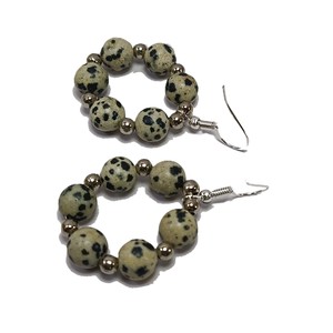 Pendientes de jaspe dálmata de cristal alto, cuentas curativas, piedras preciosas, cristal, joyería de moda, conjunto de pendientes, joyería para mujer, mayorista - Product Image 6