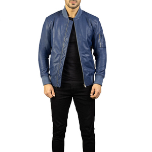 Vestes en cuir véritable pour hommes col montant grande demande Veste en cuir pour hommes - Product Image 5