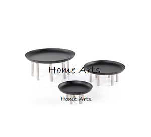 ชุดที่วางเค้กเหล็กสีดำ3ชิ้นขาตั้งสำหรับเค้กขนมสแตนเลสสีดำพร้อมขา - Product Image 1