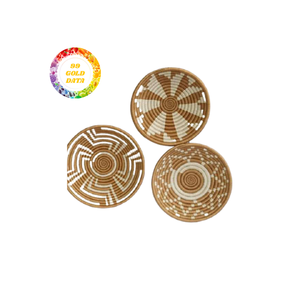 Plato colgante de algas marinas, bandeja de ratán hecha a mano, cesta redonda, decoración de pared, estilo bohemio para uso Interior minimalista y ecológico - Product Image 3