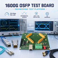 Carte de test de module optique OSFP 1600G alimentée en courant continu 3,3 V avec protection TVS pour le test de modules optiques haute vitesse