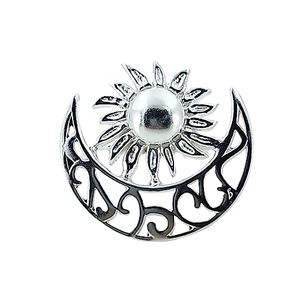 925 Sterling Silver Sun <b>Moon</b> <b>Ring</b> Handmade Boho Statement Jewelry Cut Pearl Perfect Birthday Gift for Her January Birthstone - Product Image 1