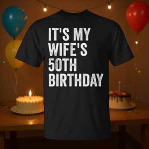 Buon 50° compleanno, è il giorno speciale della mia moglie - T-shirt - Product Image 3