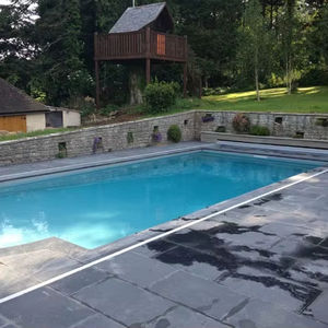 Dalle de pierre d'<span class=keywords><strong>ardoise</strong></span> noire polie grand format, moderne, écologique, durable, panneau de sol extérieur, hall d'hôtel, bordure de piscine, <span class=keywords><strong>terrasse</strong></span> - Product Image 1