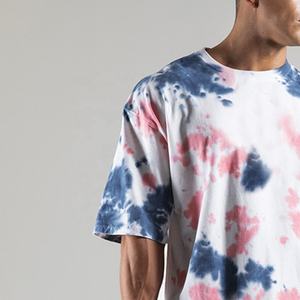 Camiseta extragrande con estampado de tinte de corbata a la moda de verano para hombre, diseño en blanco transpirable y cómodo de algodón puro de manga corta - Product Image 4